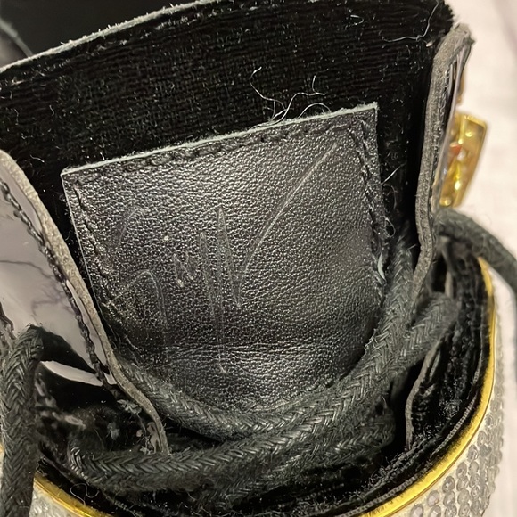 Giuseppe Zanotti Black Velvet with Stones High Tops EU Size 36 - Picture 13 of 14